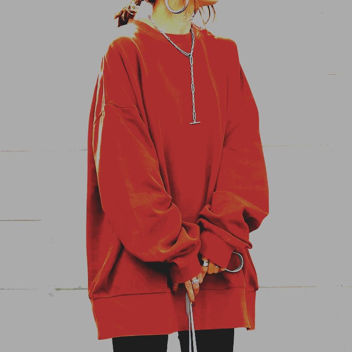 Edurano – Oversize Damtröja med Rund Hals - Edurano