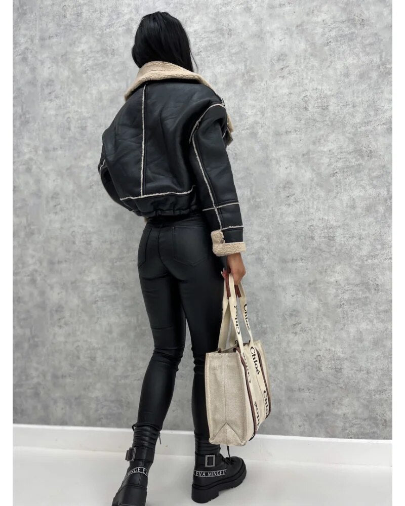 Jacka i konstläder med skräddarsydd passform för kvinnor | Edurano - Edurano