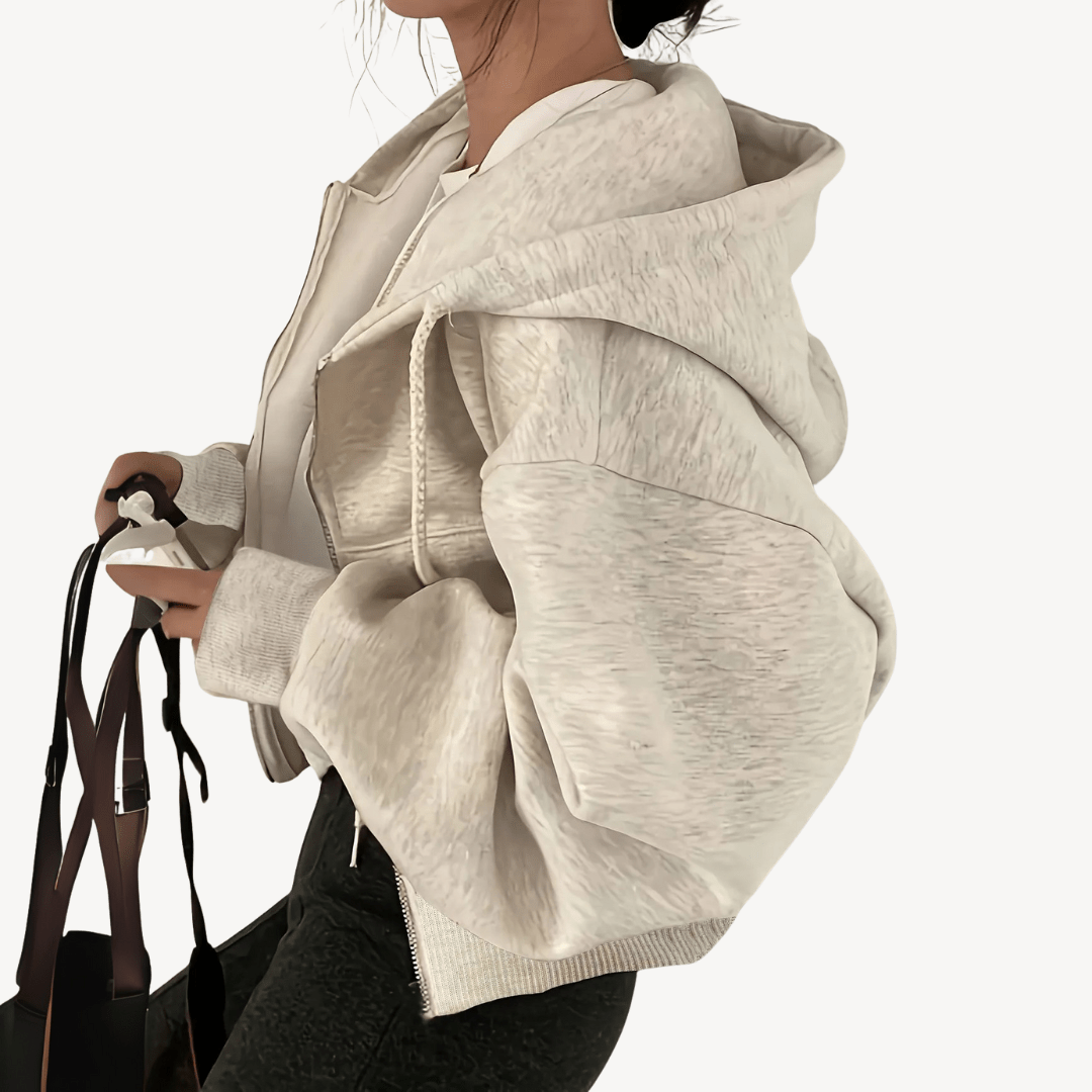 Kort huvtröja med dragkedja för kvinnor | Edurano - Edurano