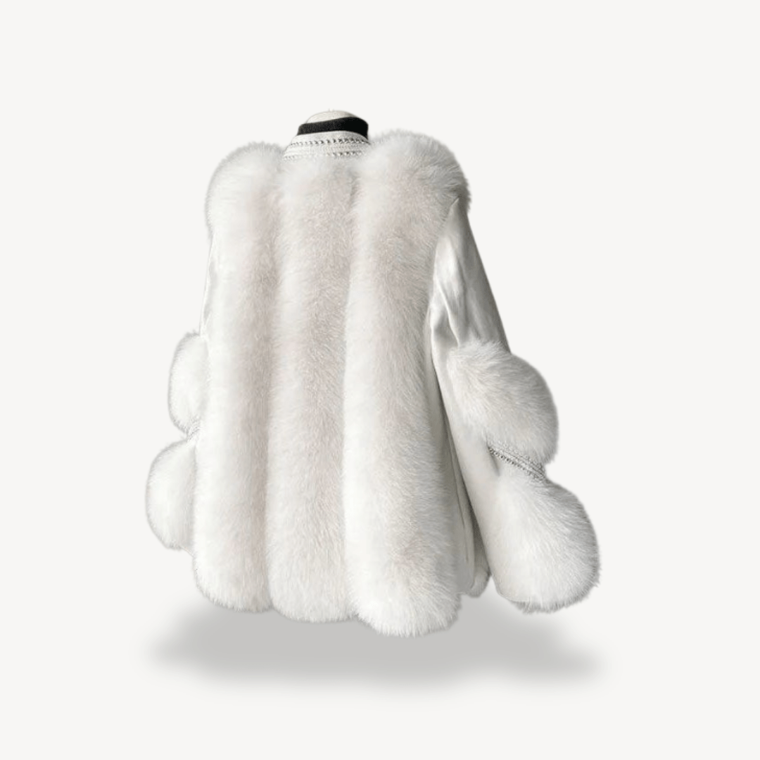 Lång kappa i fuskpäls med bälte | Edurano - Edurano