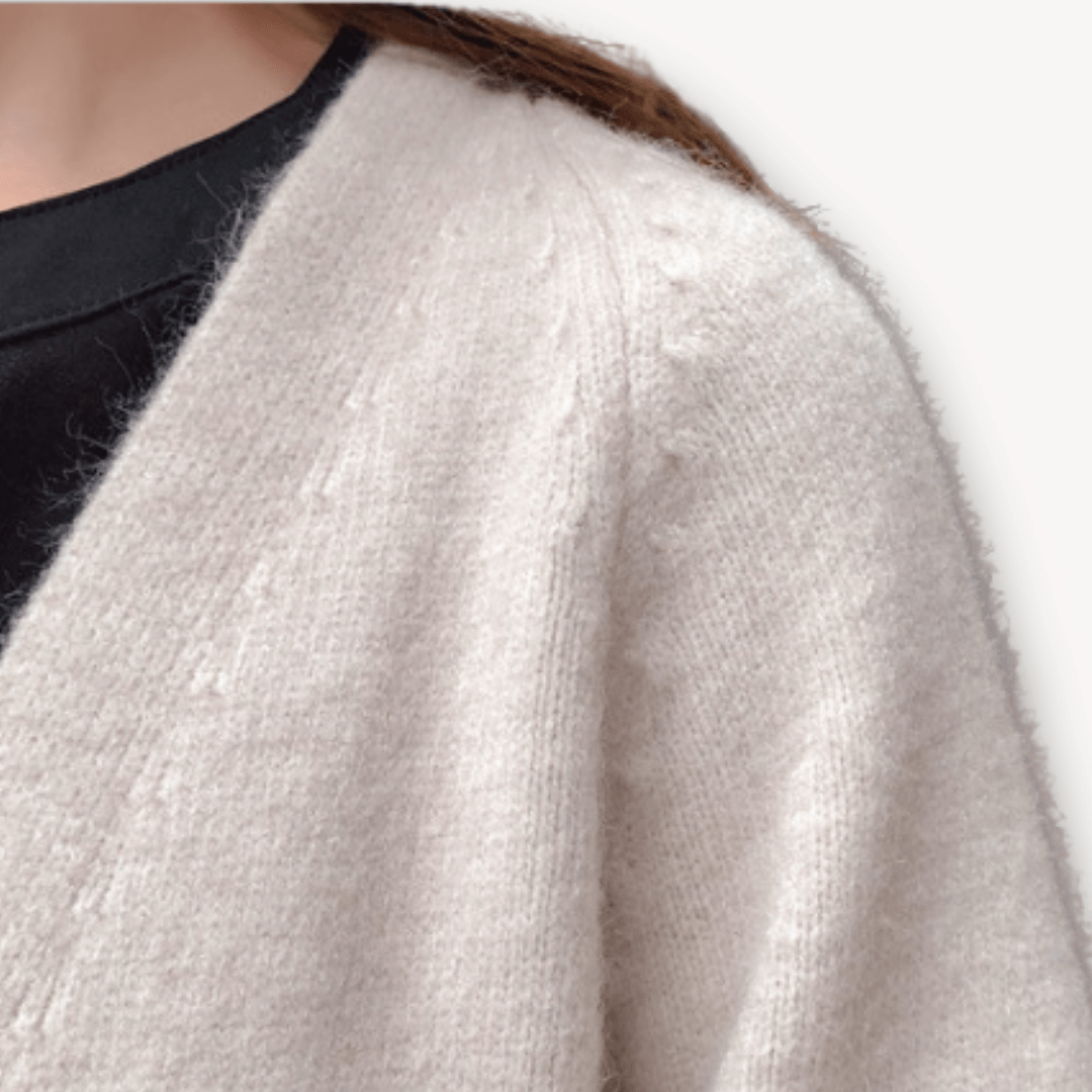 Lång kofta i kashmirblandning med öppen front | Edurano - Edurano