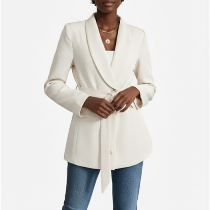 Kavaj med bälte och skräddarsydd passform | Edurano