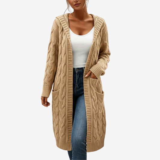 Kabelstickad Huvtröja | Edurano