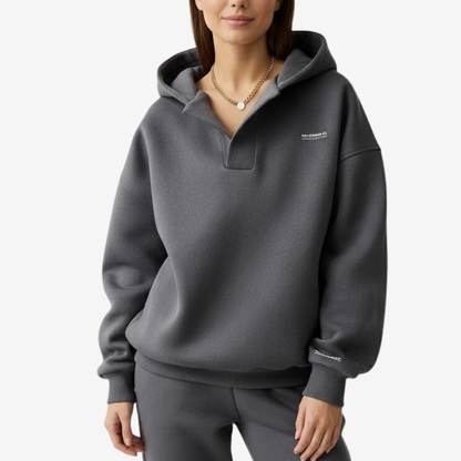 Överdimensionerad hoodie i mjuk fleece med huva | Edurano