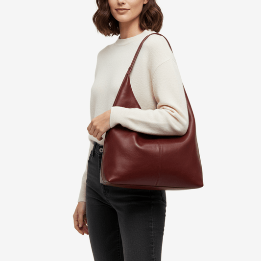 Axelväska i veganskt läder med strukturerad design | Edurano - Edurano