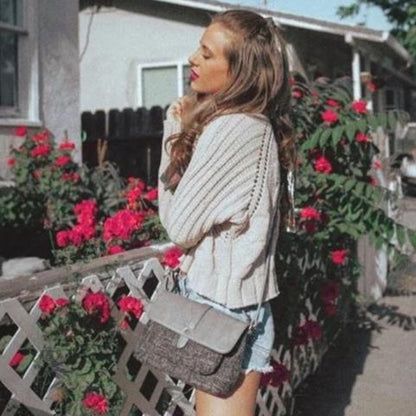 Axelväska i veganskt läder och canvas | Edurano - Edurano