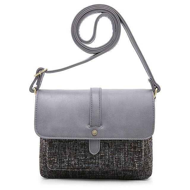 Axelväska i veganskt läder och canvas | Edurano - Edurano