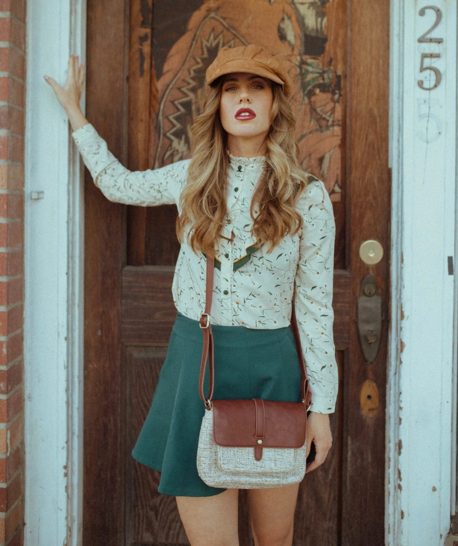 Axelväska i veganskt läder och canvas | Edurano - Edurano