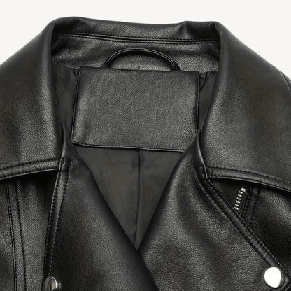 Bikerjacka i konstläder med dragkedjedetaljer | Edurano - Edurano