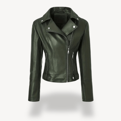 Bikerjacka i konstläder med dragkedjedetaljer | Edurano - Edurano