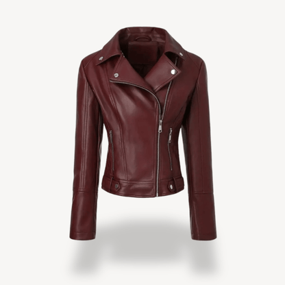 Bikerjacka i konstläder med dragkedjedetaljer | Edurano - Edurano