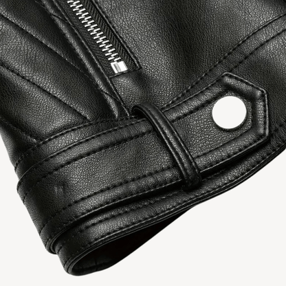 Bikerjacka i konstläder med dragkedjedetaljer | Edurano - Edurano