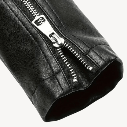 Bikerjacka i konstläder med dragkedjedetaljer | Edurano - Edurano