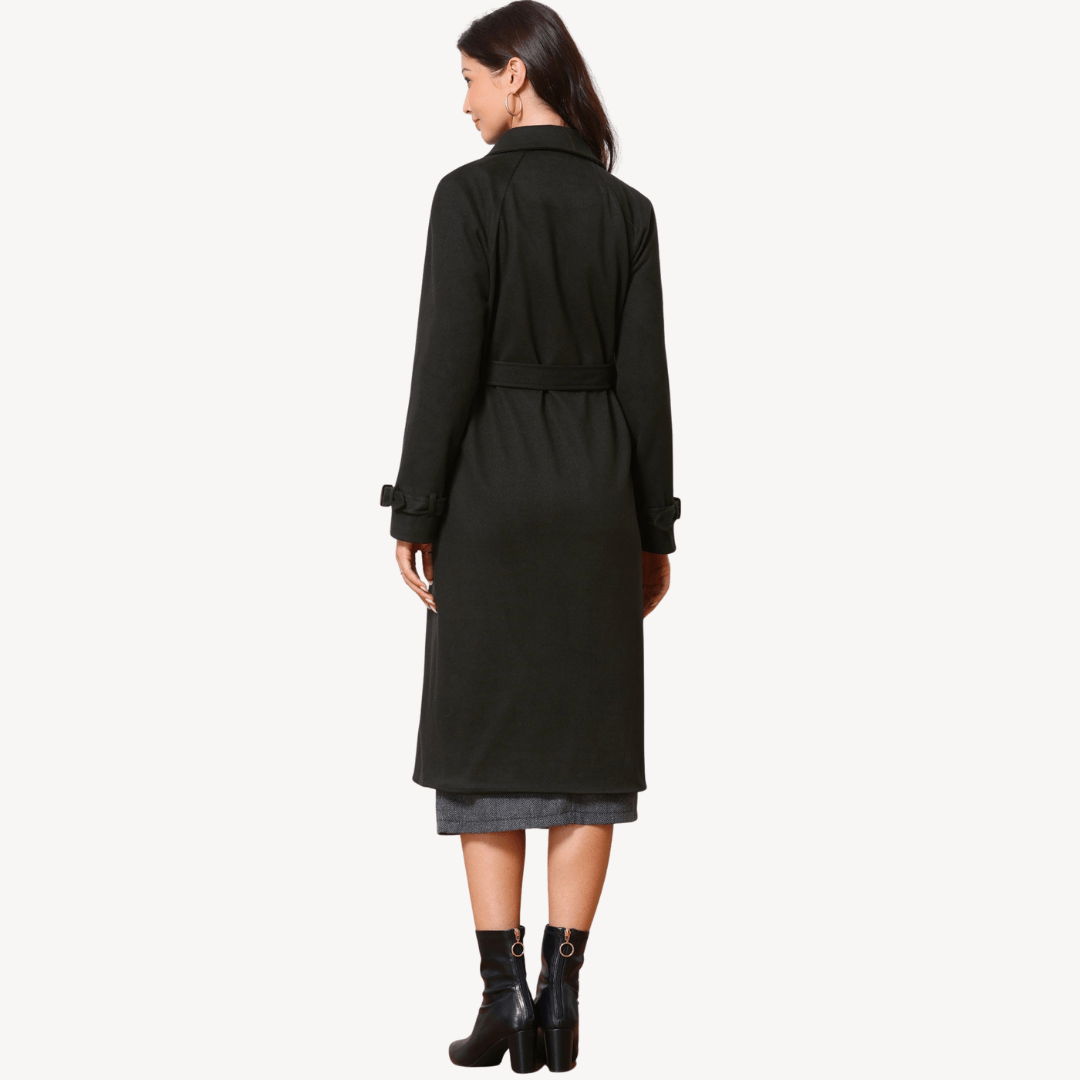 Dubbelknäppt trenchcoat med midjebälte för kvinnor | Edurano - Edurano