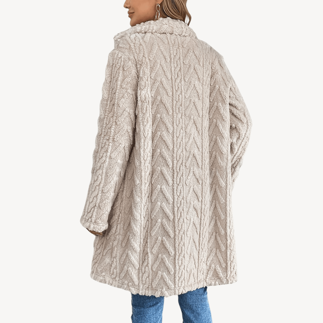 Dubbelt knäppt kappa i mjukt tyg för kvinnor | Edurano - Edurano