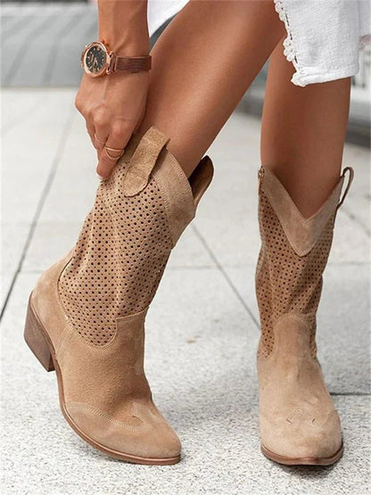 Edurano – Andningsbara Cowboyboots med Dragkedja - Edurano