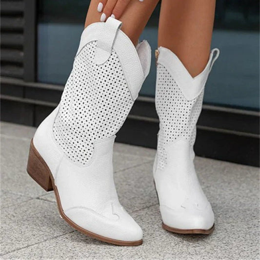 Edurano – Andningsbara Cowboyboots med Dragkedja - Edurano