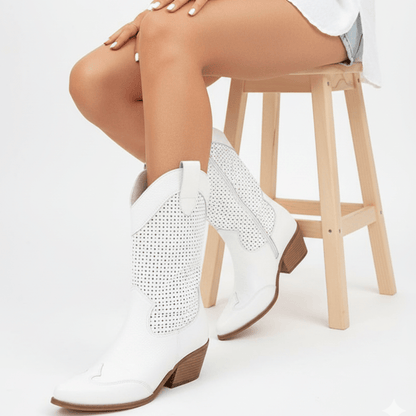 Edurano – Andningsbara Cowboyboots med Dragkedja - Edurano