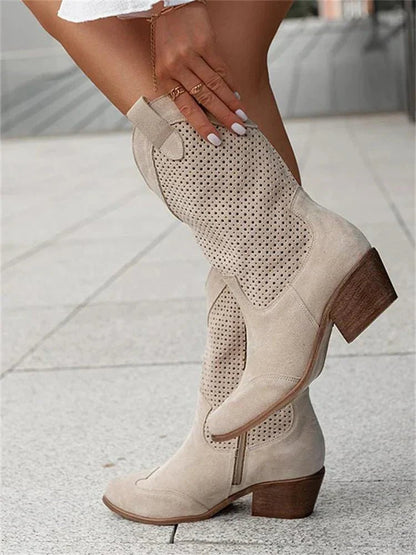 Edurano – Andningsbara Cowboyboots med Dragkedja - Edurano