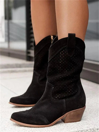 Edurano – Andningsbara Cowboyboots med Dragkedja - Edurano