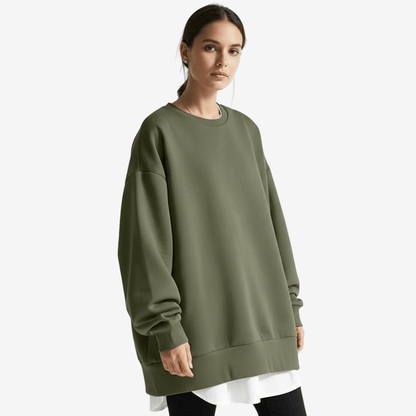 Edurano – Oversize Damtröja med Rund Hals - Edurano