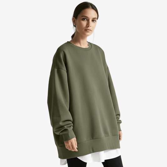 Edurano – Oversize Damtröja med Rund Hals - Edurano