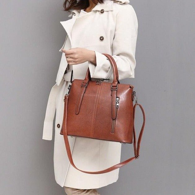 Handväska i veganskt läder med praktiska fack | Edurano - Edurano