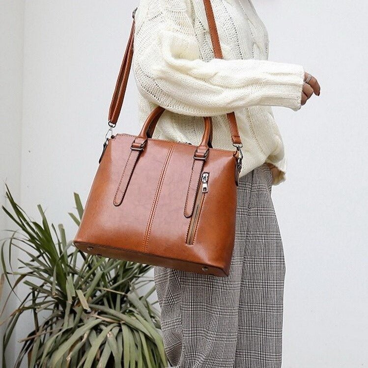 Handväska i veganskt läder med praktiska fack | Edurano - Edurano