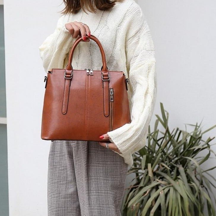 Handväska i veganskt läder med praktiska fack | Edurano - Edurano