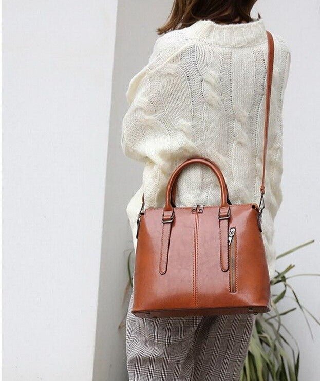 Handväska i veganskt läder med praktiska fack | Edurano - Edurano