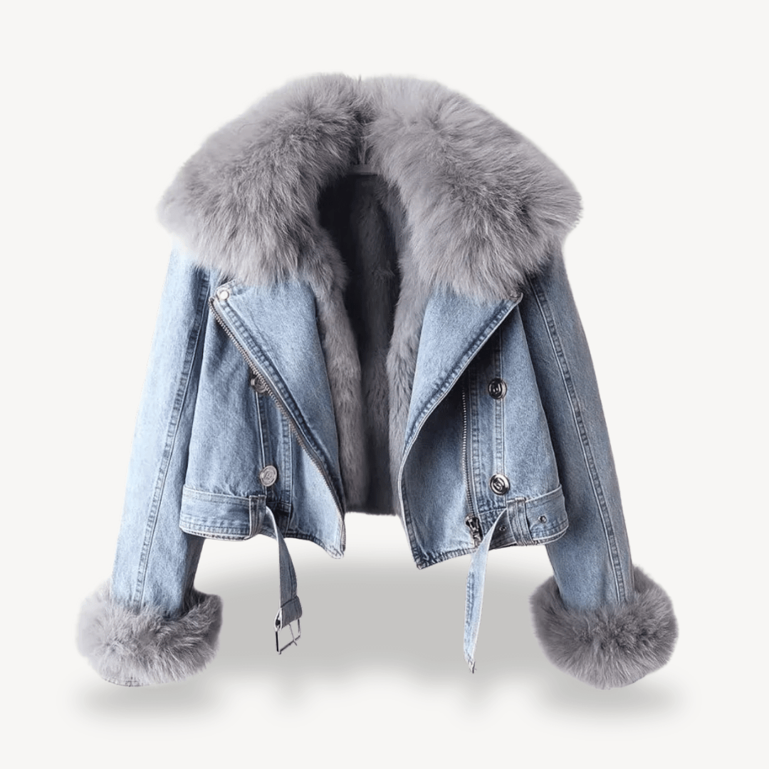 Jeansjacka med mjukt fuskpälsfoder | Edurano - Edurano
