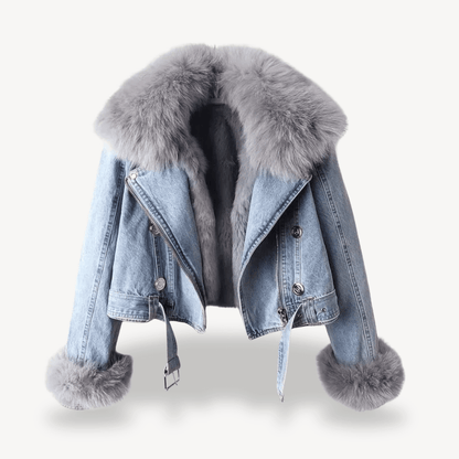 Jeansjacka med mjukt fuskpälsfoder | Edurano - Edurano