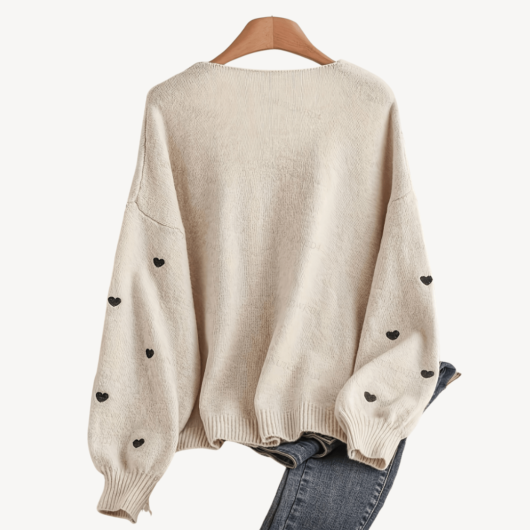 Kofta i bomull med hjärtmönster | Edurano - Edurano