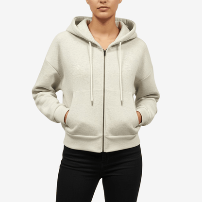 Kort huvtröja med dragkedja för kvinnor | Edurano - Edurano