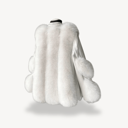 Lång kappa i fuskpäls med bälte | Edurano - Edurano