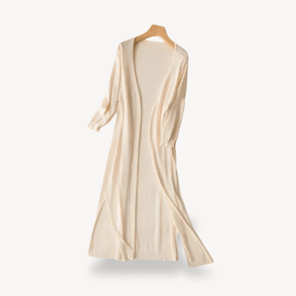 Lång stickad kofta med öppen front | Edurano - Edurano