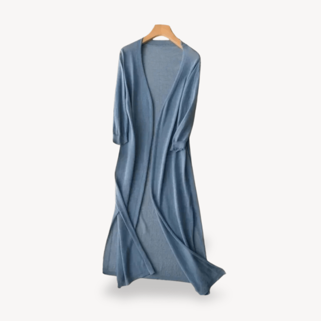 Lång stickad kofta med öppen front | Edurano - Edurano