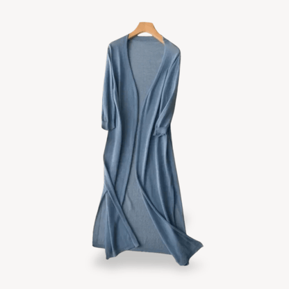 Lång stickad kofta med öppen front | Edurano - Edurano