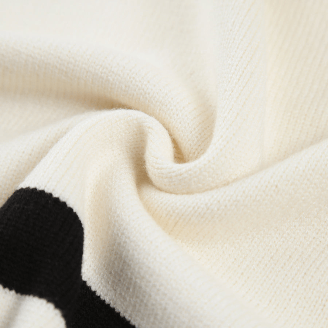 Randig stickad tröja i mjukt material med avslappnad passform | Edurano - Edurano