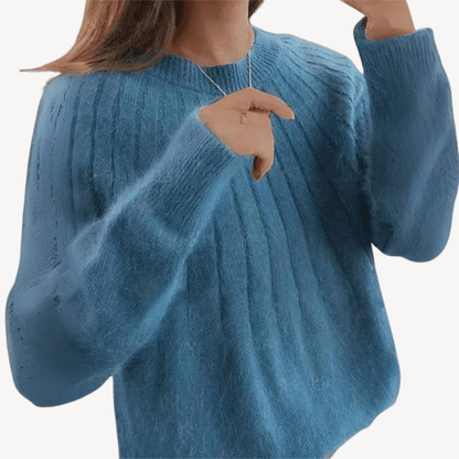 Ribbad tröja i mjukt material med normal passform | Edurano - Edurano