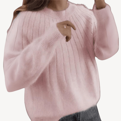 Ribbad tröja i mjukt material med normal passform | Edurano - Edurano