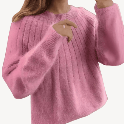 Ribbad tröja i mjukt material med normal passform | Edurano - Edurano