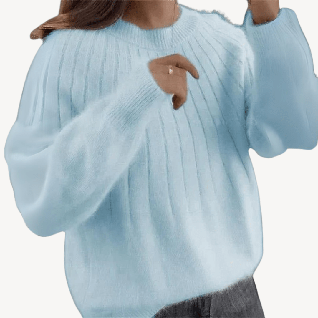 Ribbad tröja i mjukt material med normal passform | Edurano - Edurano