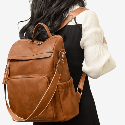 Ryggsäck i veganskt läder med praktiska fack | Edurano - Edurano