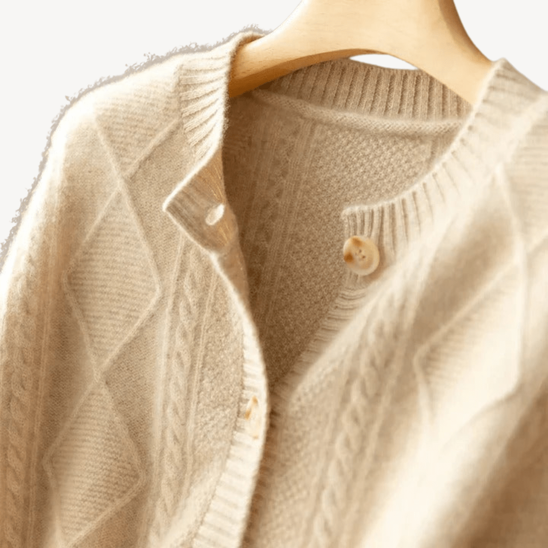 Stickad cardigan med knappar i mjukt material | Edurano - Edurano