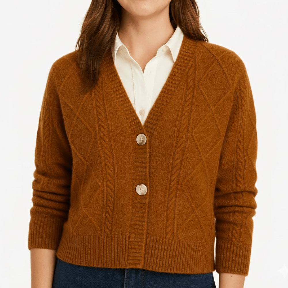 Stickad cardigan med knappar i mjukt material | Edurano - Edurano