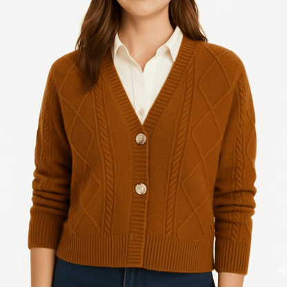 Stickad cardigan med knappar i mjukt material | Edurano - Edurano