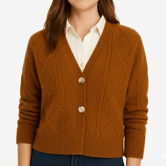 Stickad cardigan med knappar i mjukt material | Edurano - Edurano