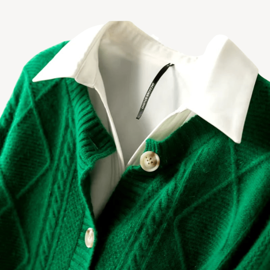 Stickad cardigan med knappar i mjukt material | Edurano - Edurano