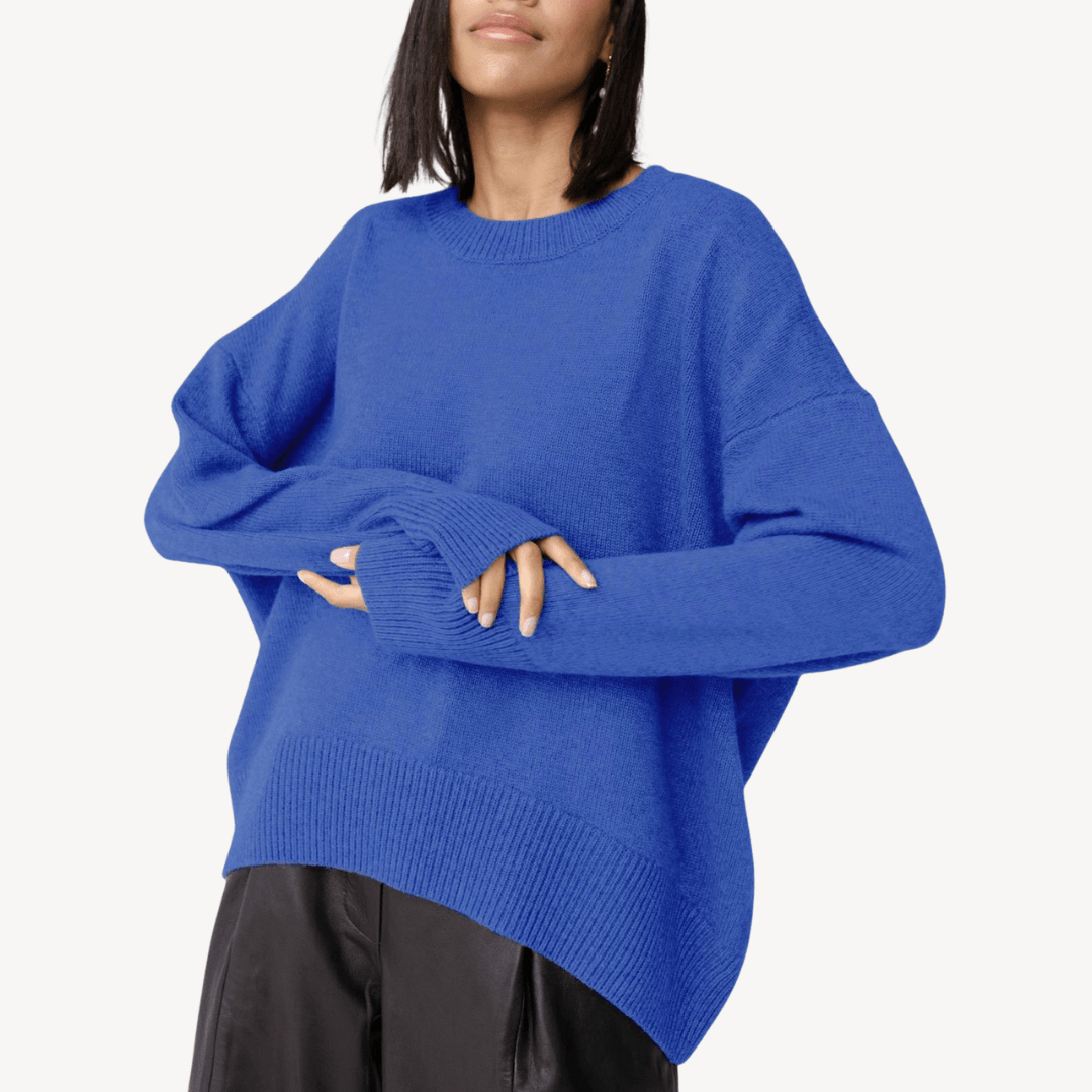 Stickad tröja i ullblandning med avslappnad passform | Edurano - Edurano